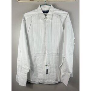Tommy Hilfiger Formal White Tuxedo Shirt Pleated Front Long Sleeve XXL